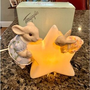 Vintage Terragraphics Bunny & Star Night Light Works Great With Box